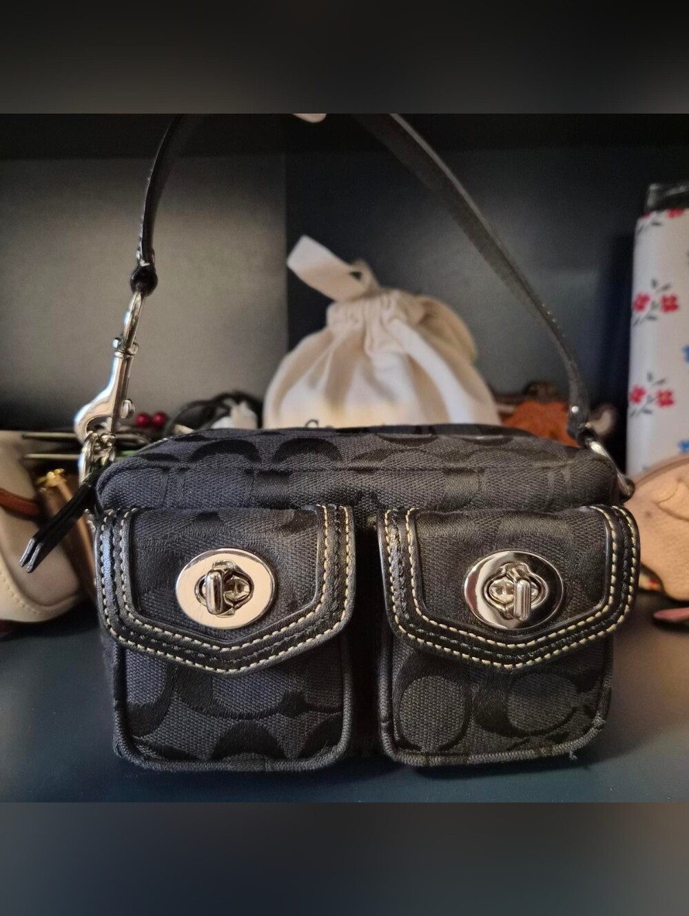 Coach Mini Legacy Y2k Double Turn Lock Vintage Handbag